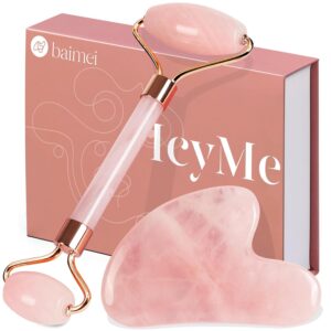 BAIMEI IcyMe Jade Roller & Gua Sha, Face Roller Redness Reducing Skin Care Tools, Self Care for Men Women, Massager for Face, Eyes, Neck